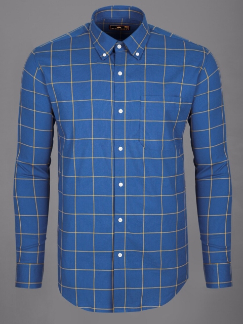 

FRENCH CROWN Men Blue Standard Printed Formal Shirt