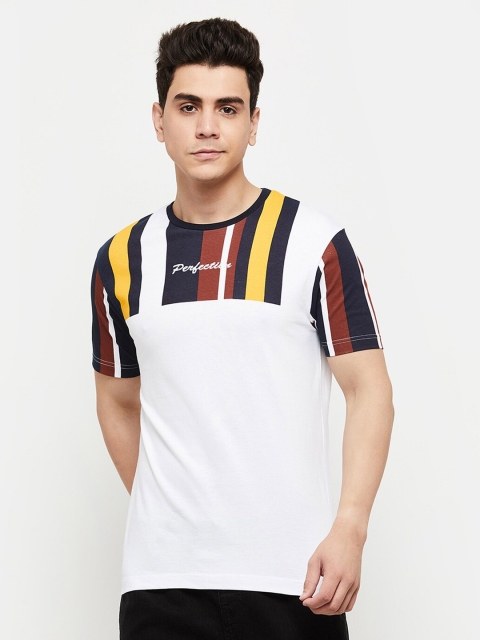 

max Men White Typography Printed T-shirt
