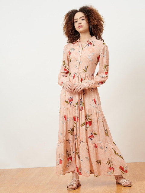 

enzeo Pink Floral Maxi Dress