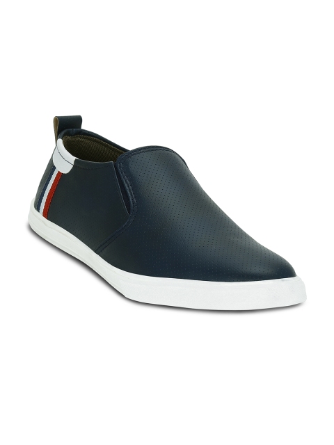 

Get Glamr Men Navy Textured Slip-On Sneakers, Navy blue