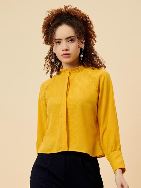 

Enzeo Women Yellow Contemporary Casual Shirt