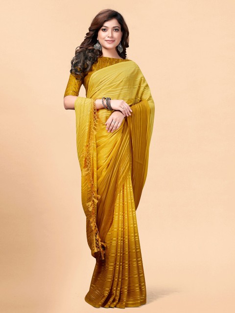 

Granthva Fab Yellow Embellished Art Silk Saree