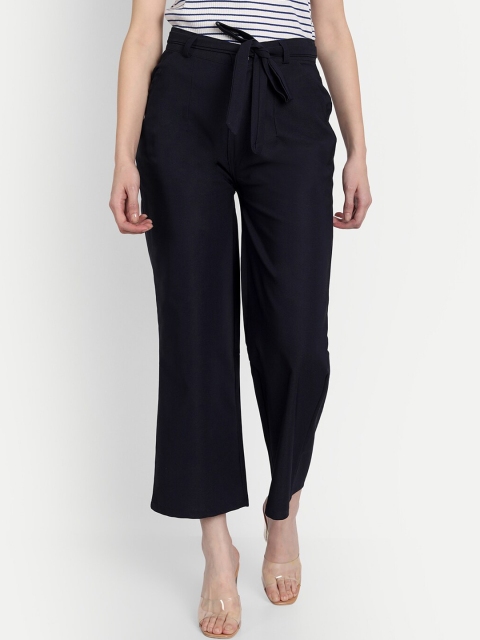 

Wicked Stitch Women Black Relaxed Straight Fit Trousers