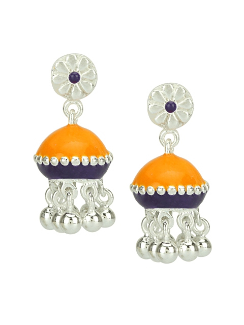 

ahilya Yellow Sterling Silver Jhumkas