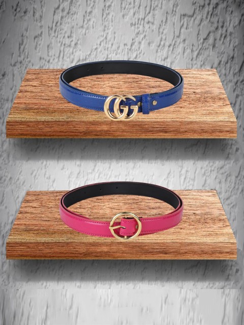 

Swiss Design Women Blue & Pink Pack Of 2 Belt