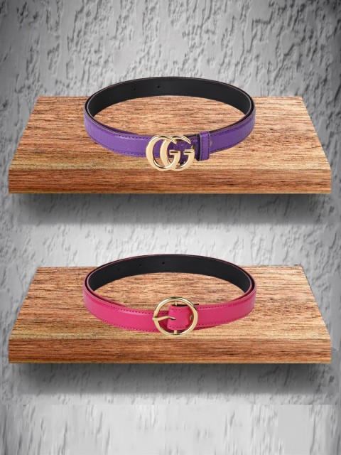 

Swiss Design Women Purple & Pink Pack Of 2 Belt