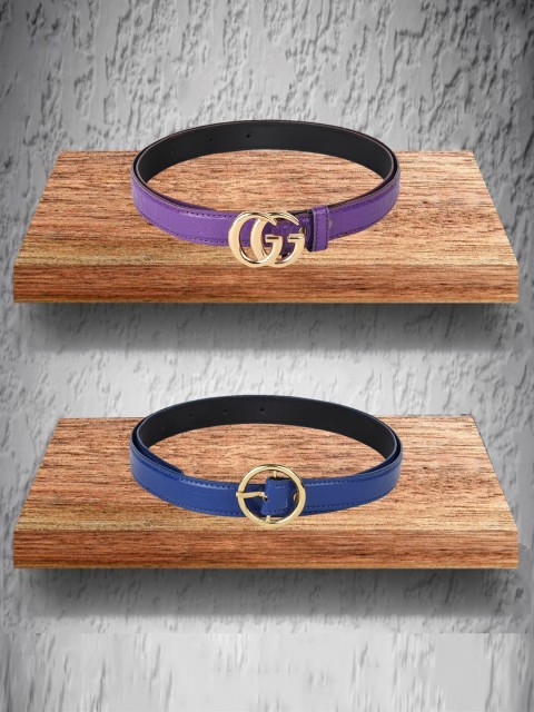 

Swiss Design Women Purple & Blue Pack of 2 Belt