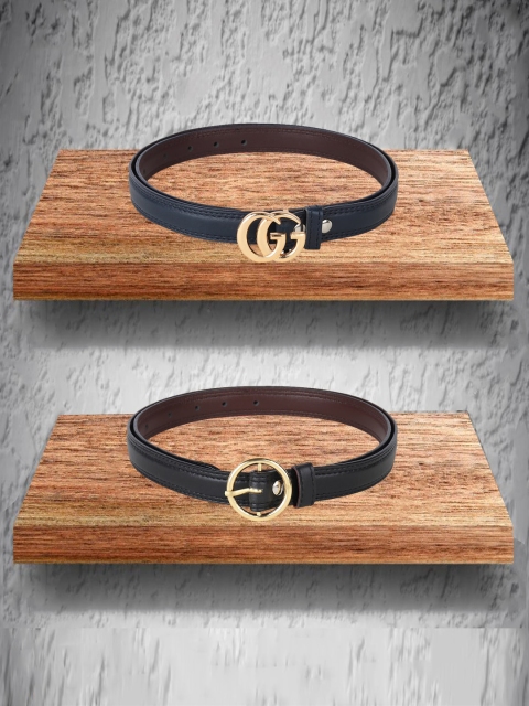

Swiss Design Pack Of 2 Belts For Women, Blue