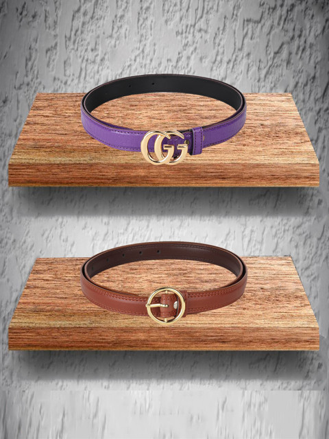 

Swiss Design Women Pack Of 2 Purple Belts