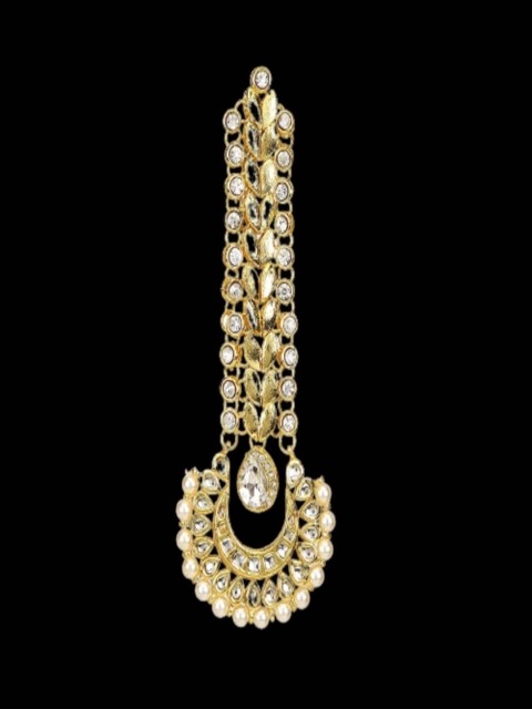 

Runjhun Gold-Plated Kundan Studded Pearl Beaded Head Jewellery