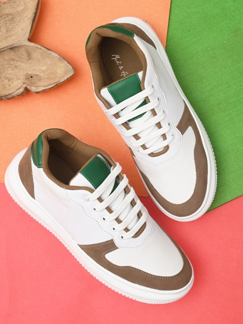 

Mast & Harbour Men White Colourblocked Sneakers