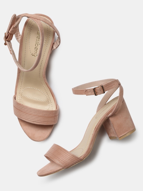 

DressBerry Women Pink Solid Sandals