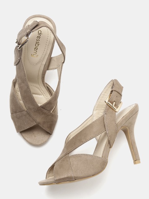 

DressBerry Women Beige Solid Peep Toes