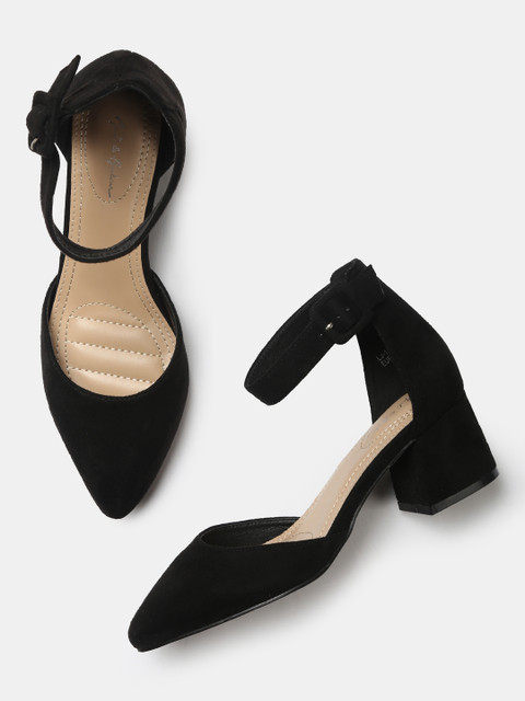 

Mast & Harbour Women Black Solid Sandals