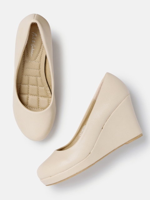 

Mast & Harbour Women Beige Solid Pumps