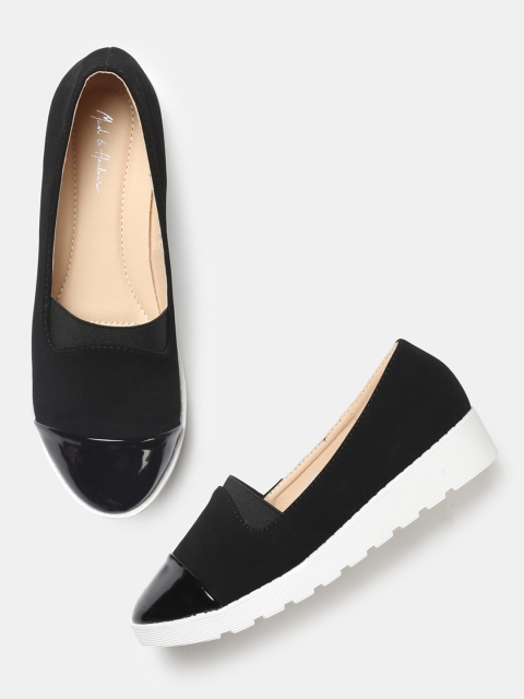 

Mast & Harbour Women Black Slip-On Sneakers