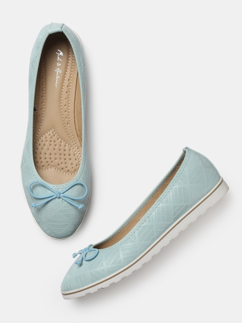 

Mast & Harbour Women Blue Solid Synthetic Ballerinas