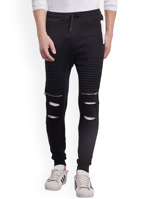 

FUGAZEE Men Black Distressed Slim Fit Joggers