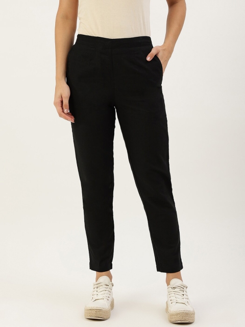 

Lokatita Women Black Pencil Slim Fit Trousers