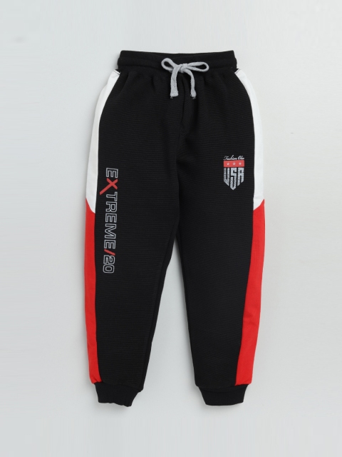 

Olio Kids Boys Black Striped Pure Cotton Joggers