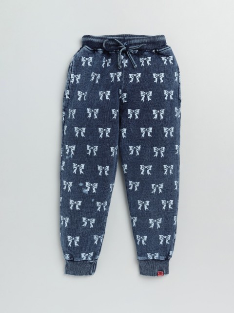 

Olio Kids Infant Boys Blue Printed Pure Cotton Joggers
