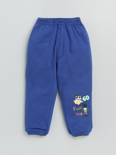 

Olio Kids Infant Boys Blue Solid Pure Cotton Jogger