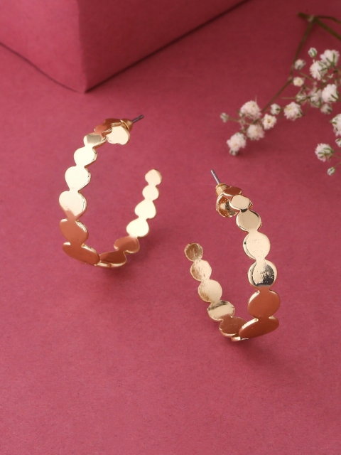 

kashwini Rose Gold Contemporary Half Hoop Earrings