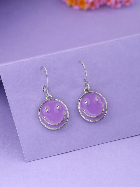 

kashwini Purple Contemporary Drop Earrings