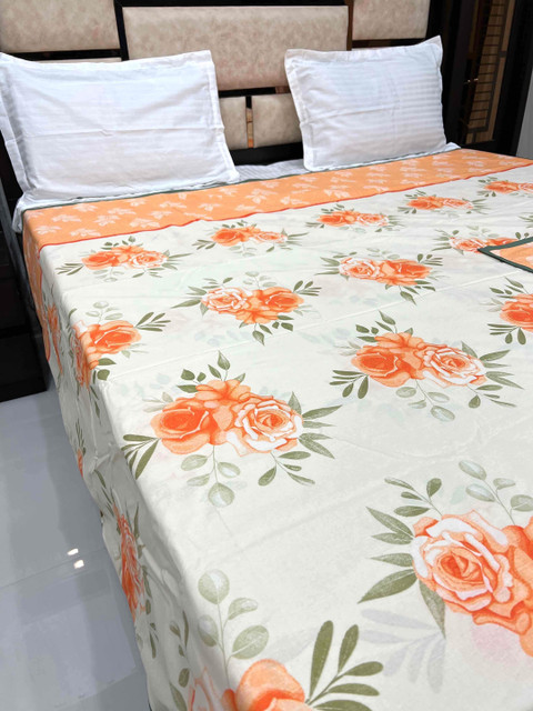 

Pure Decor Orange Colored Printed 250 TC Pure Cotton King Size Duvet Cover