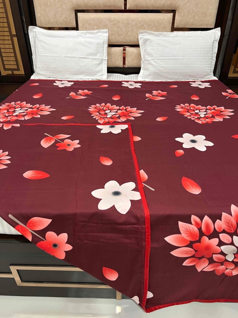 

Pure Decor Maroon Printed 250 TC Pure Cotton King Size Duvet Cover