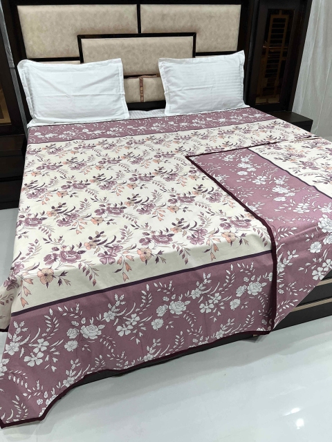 

Pure Decor Unisex Maroon Printed Pure Cotton Double King Duvet Cover