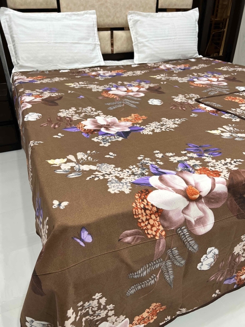 

Pure Decor Brown Printed 250 TC Pure Cotton King Size Duvet Cover