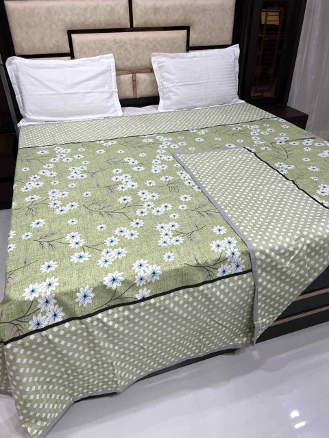 

Pure Decor Green Printed Pure cotton King Size Duvet Cover