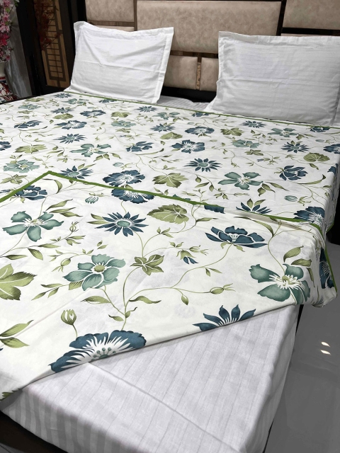 

Pure Decor Green Printed Pure Cotton 250 TC Duvet Cover