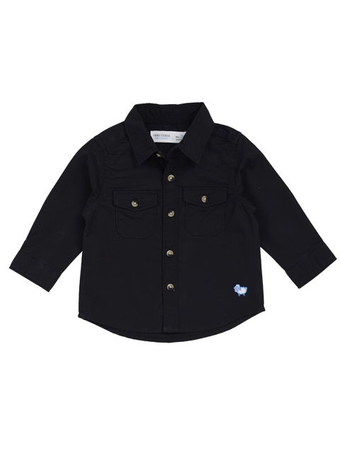 

ZERO THREE Boys Black Comfort Casual Shirt