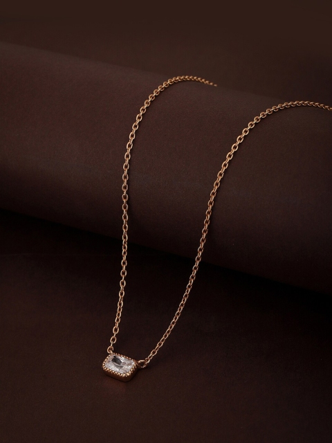 

VANBELLE Rose Gold & White Sterling Silver Rose Gold-Plated Handcrafted Necklace