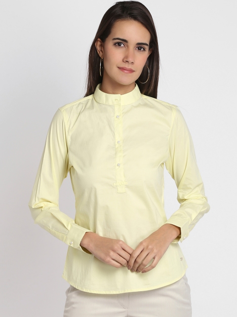 

Park Avenue Woman Women Yellow Solid Regular Fit Casual Shirt