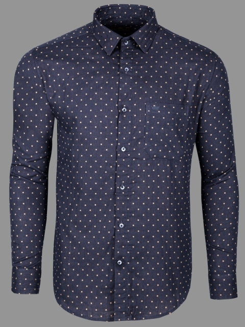 

FRENCH CROWN Men Blue Standard Printed Formal Shirt