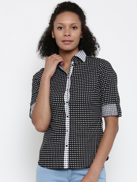 

Park Avenue Woman Women Black & White Regular Fit Printed Casual Shirt