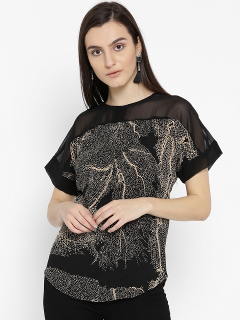 

Park Avenue Woman Black & Beige Printed Top