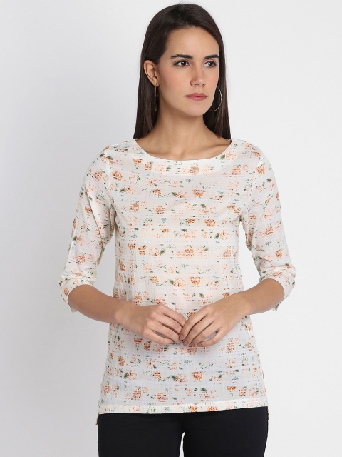 

Park Avenue Woman White Floral Print Top