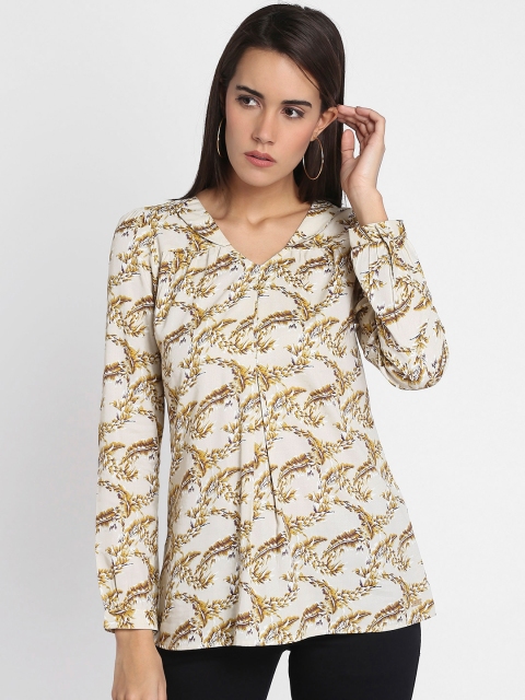 

Park Avenue Woman Beige & Brown Printed Top