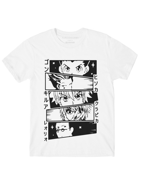 

THREADCURRY Boys White Anime Printed Cotton T-shirt