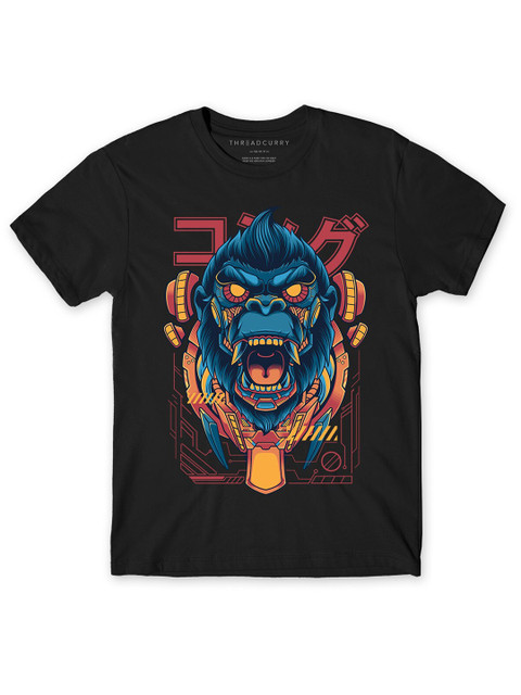 

THREADCURRY Boys Black Anime Printed T-shirt