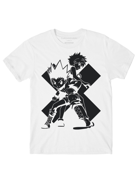 

THREADCURRY Boys White Anime Printed T-shirt