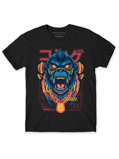 

THREADCURRY Boys Black Anime Printed T-shirt