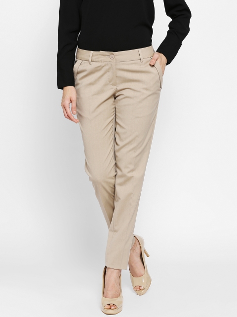 

Park Avenue Woman Brown Tapered Fit Formal Trousers