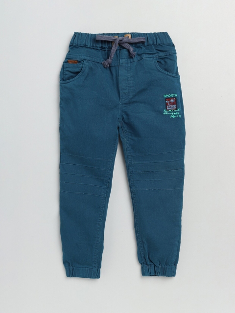 

Olio Kids Boys Blue Low-Rise Joggers Trousers