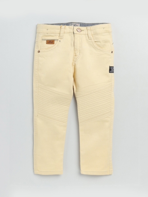 

Olio Kids Boys Khaki Regular Fit Solid Low-Rise Trousers