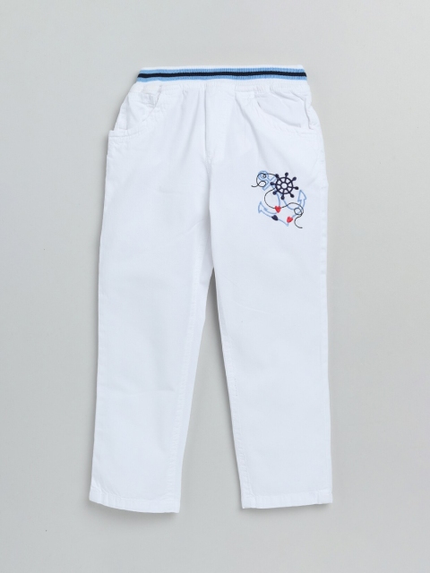 

Olio Kids Girls White Regular Fit Low-Rise Trousers